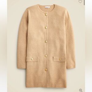 NWT J.Crew Long Giselle Sweater Blazer Hthr Khaki Size Small